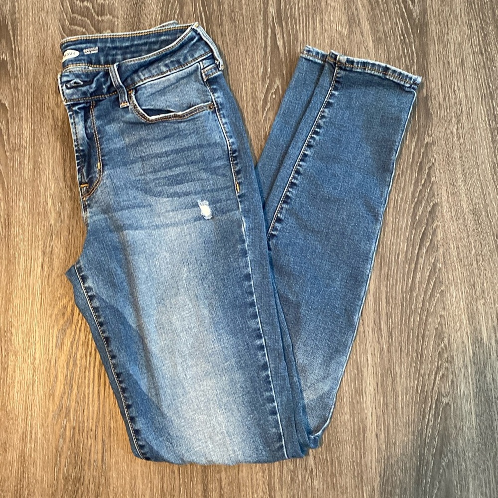 Old navy super skinny dark blue jeans
